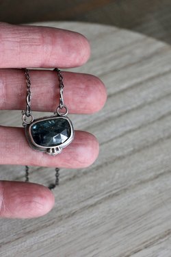 Blue Kyanite Pendant Necklace in Sterling Silver