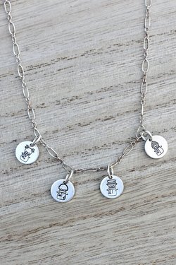 Tiny Sterling Silver Snowman Necklace