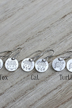 Little Flower Animal Earrings in Sterling Silver