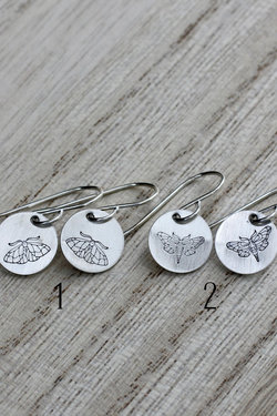 Little Sterling Silver Moth Earrings