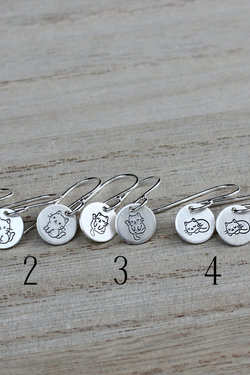 Tiny Sterling Silver Cat Earrings